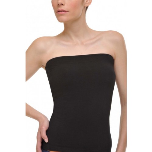 TOP STRAPLESS ΜΑΥΡΟ