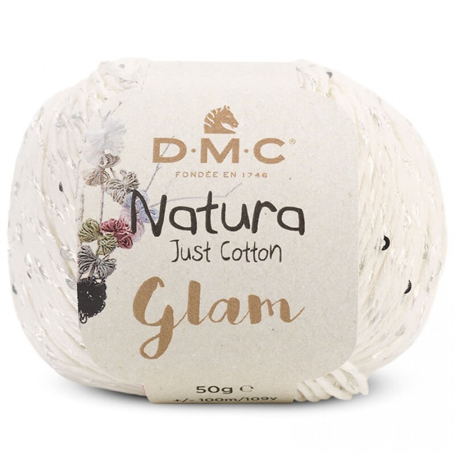 Νήμα natura glam - λευκό
