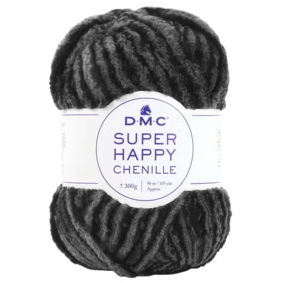 Νήμα Super Happy Chenille- 152 Γκρι/Μαύρο 