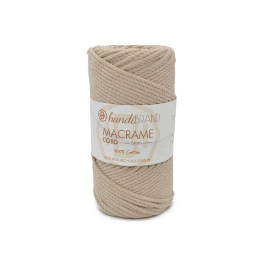 Κορδόνι Macrame Cord 3mm - μπεζ ανοιχτό 